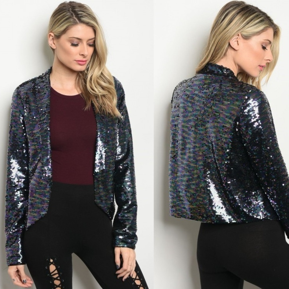Multi-colored sequin jacket